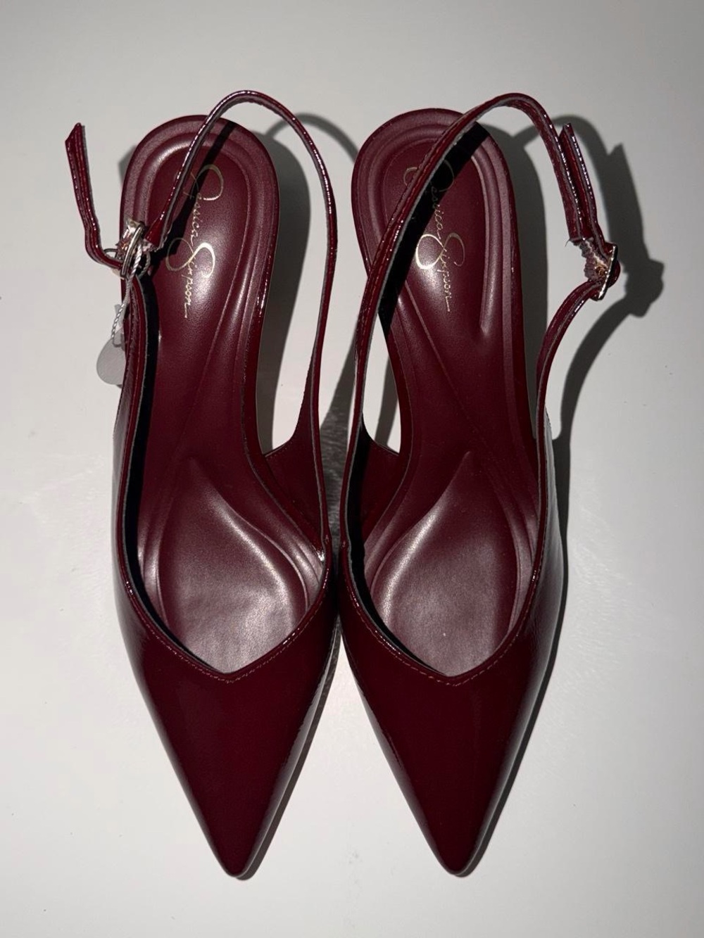 Jessica Simpson Burgundy Pointed Slingback Pumps